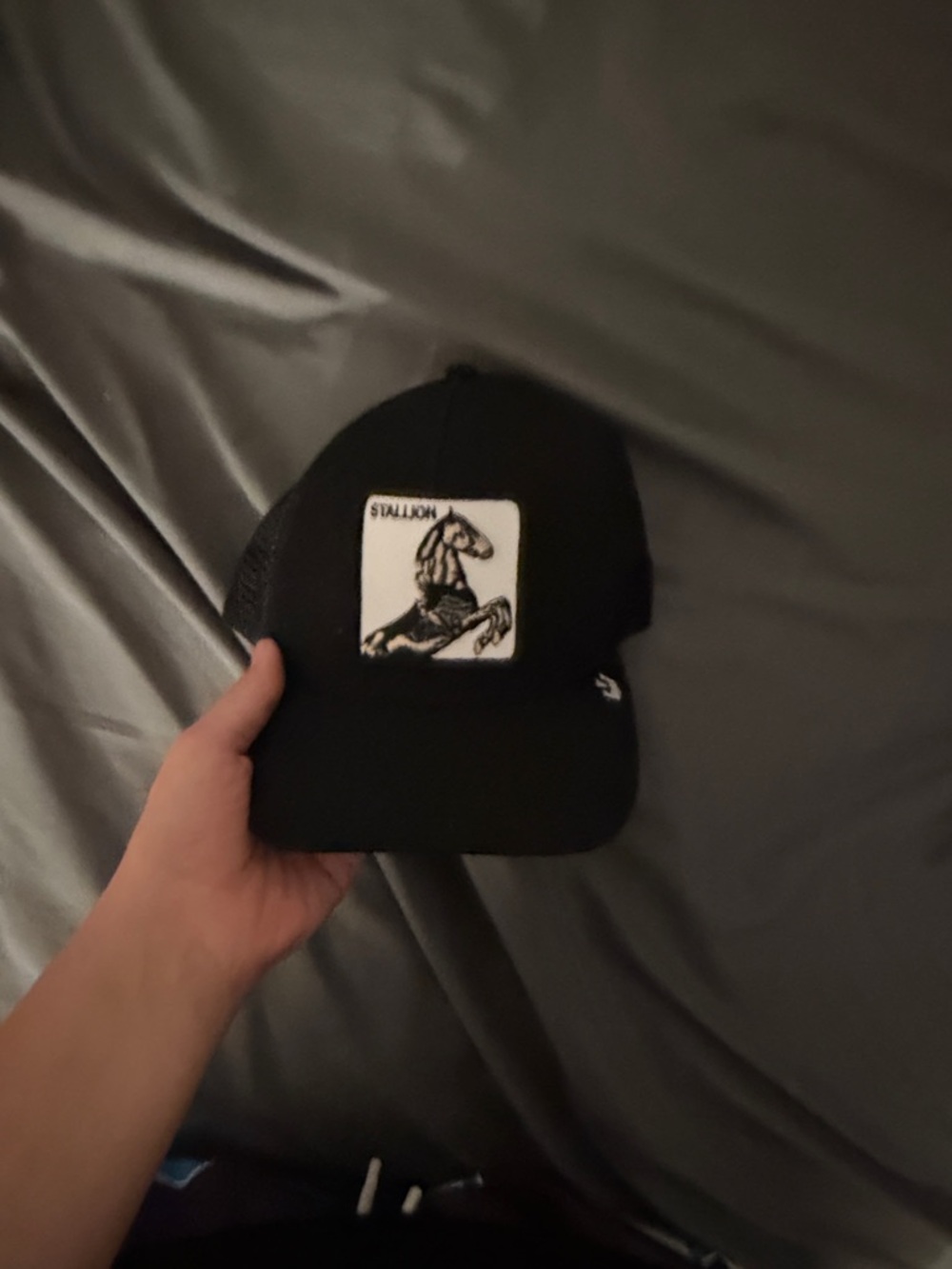 Black Mesh Trucker Hat - Men